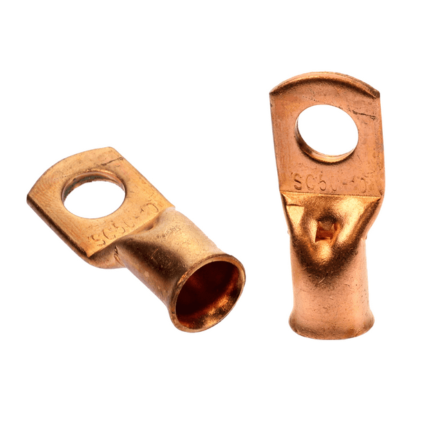 2 Wire Ring Terminal Copper 1/0 AWG Gauge 1/2" Connectors Car Audio Terminals